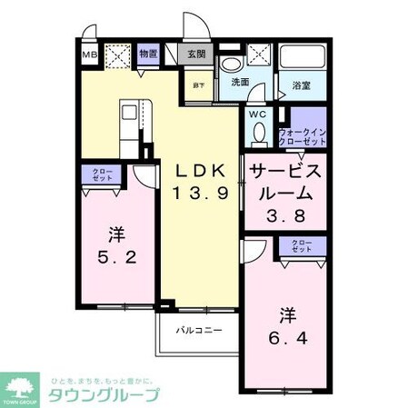 アリーサコート セントの物件間取画像